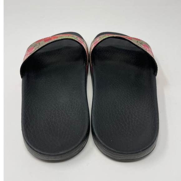 SOLD Gucci GG Blooms Supreme Floral Slide Slip On Rubber Sandals Flats EU 37 - Picture 3 of 13